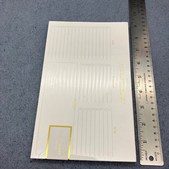 "Its On The List" Gold Foil Weekly Planner Pad 9" X 5.5" Productivity Organizer - Picture 5 of 9